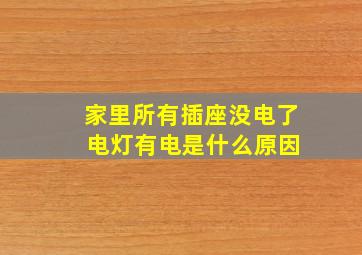 家里所有插座没电了 电灯有电是什么原因